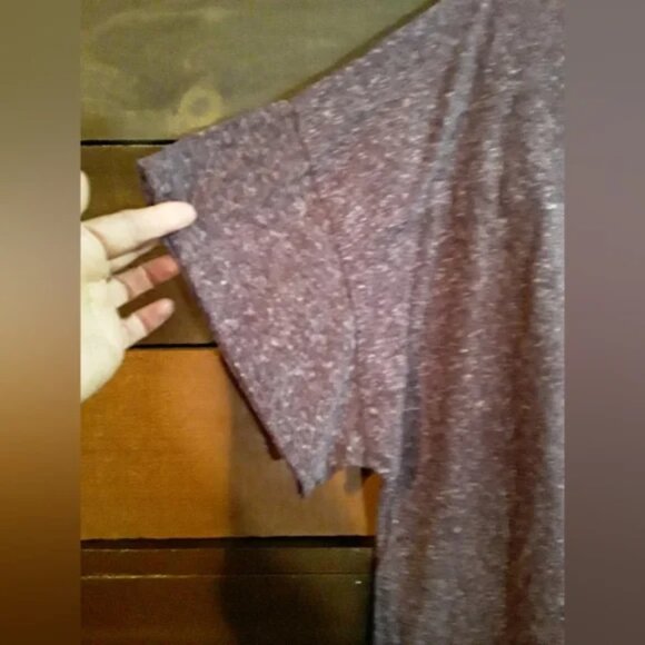 Terra & sky  purple heathered 3x short sleeve silver sparkle tee shirt - Picture 3 of 6